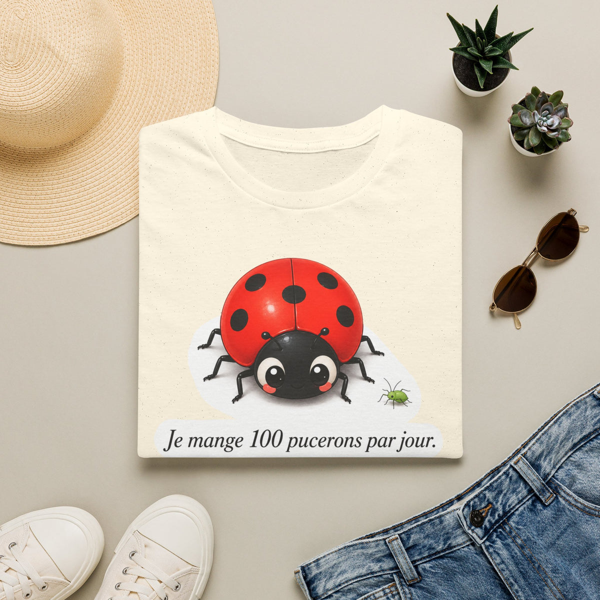 T-shirt Coccinelle — « Je mange 100 pucerons par jour »