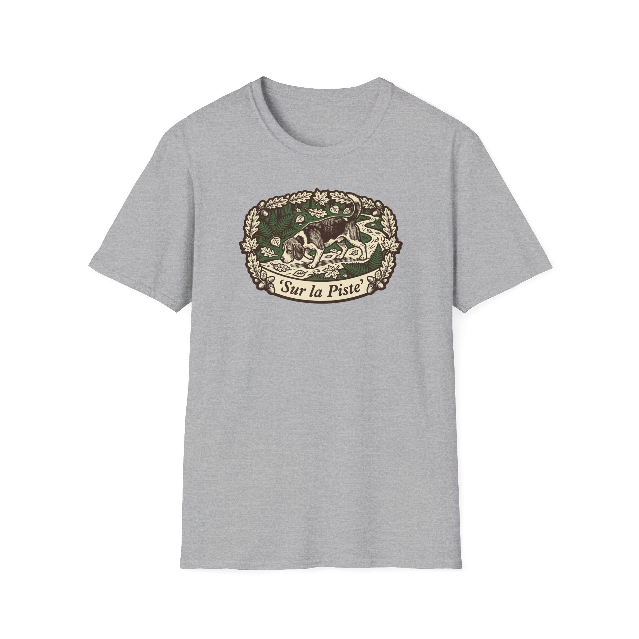 T-shirt — Graphique vintage nature lapin «Sur la piste»