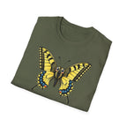 T-shirt graphique papillon — Machaon jaune vintage