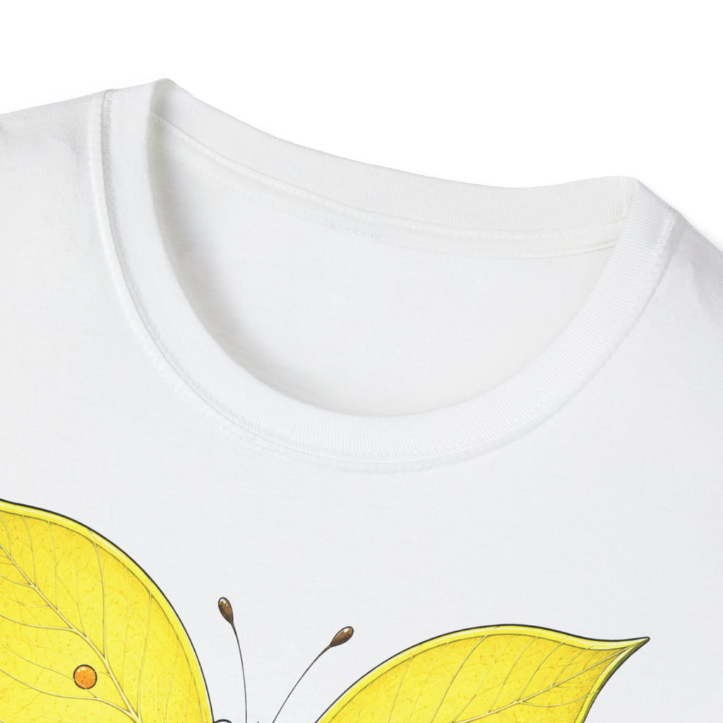 T-shirt papillon jaune avec poème