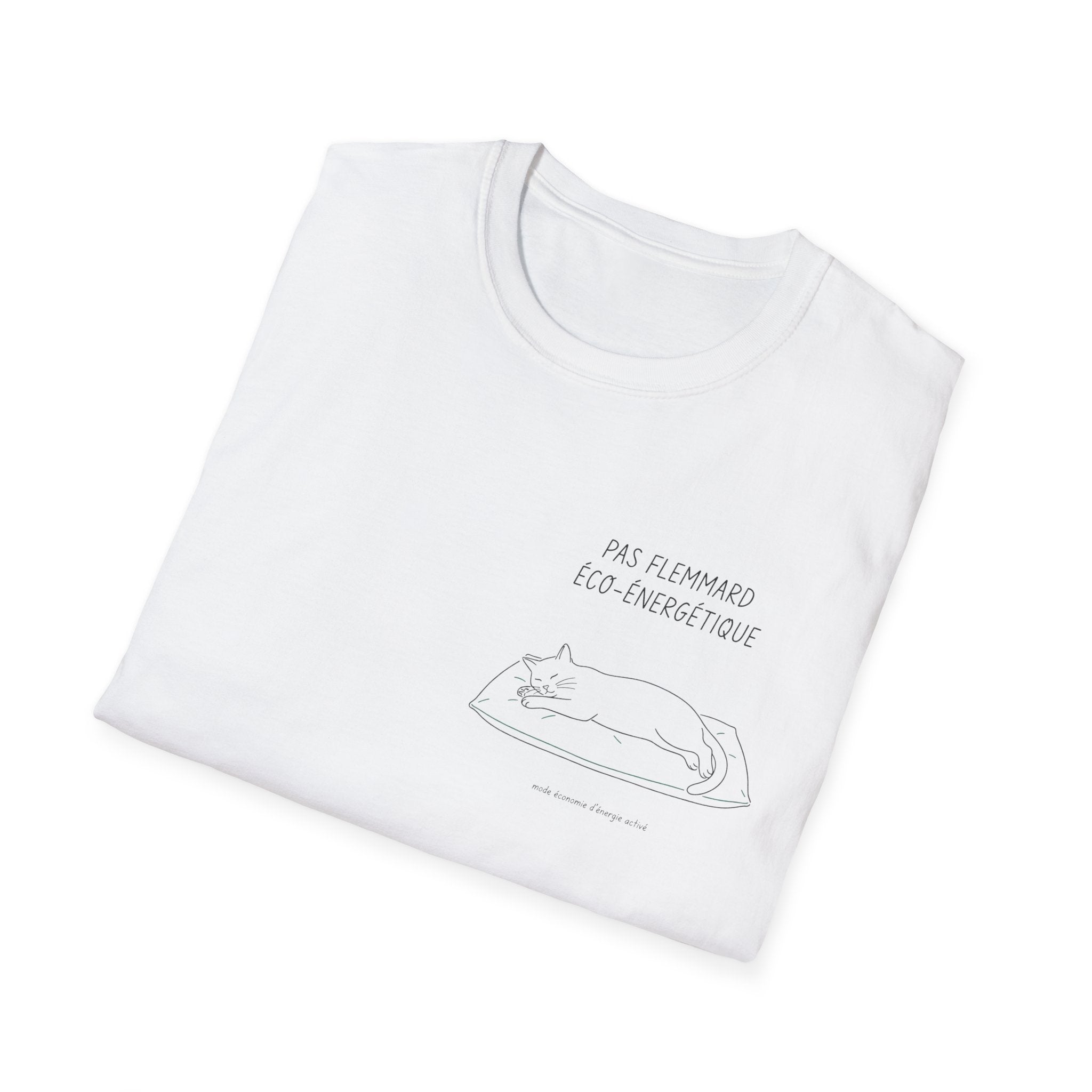 Relaxed Cat Nap T-Shirt — Minimal Cat Illustration Tee