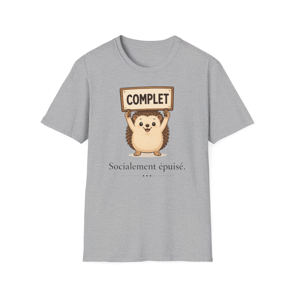 T-shirt « Complet » avec hérisson mignon — T-shirt graphique drôle « Complet »