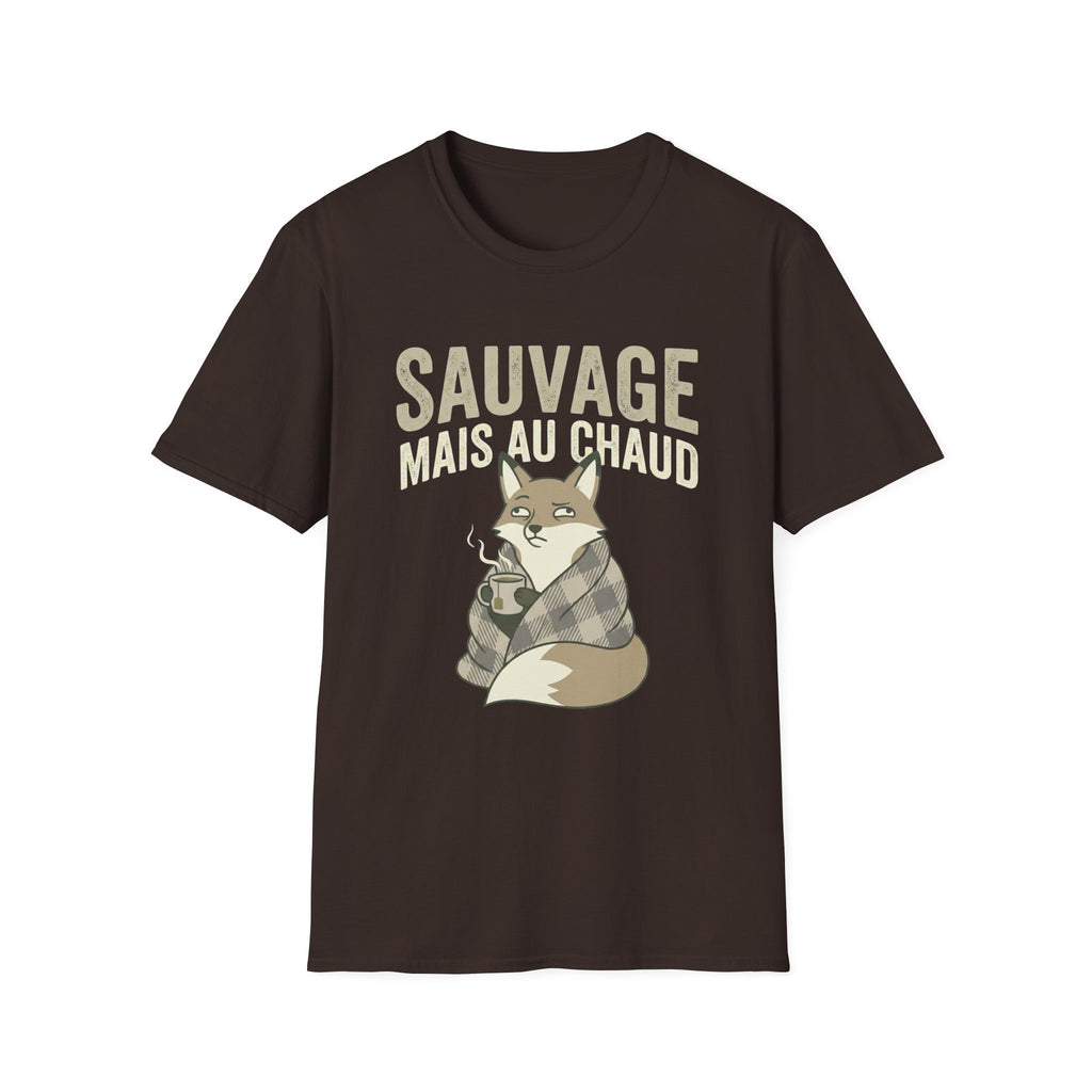Sauvage Mais Au Chaud Fox T-Shirt — Cozy Vintage Fox Graphic Tee