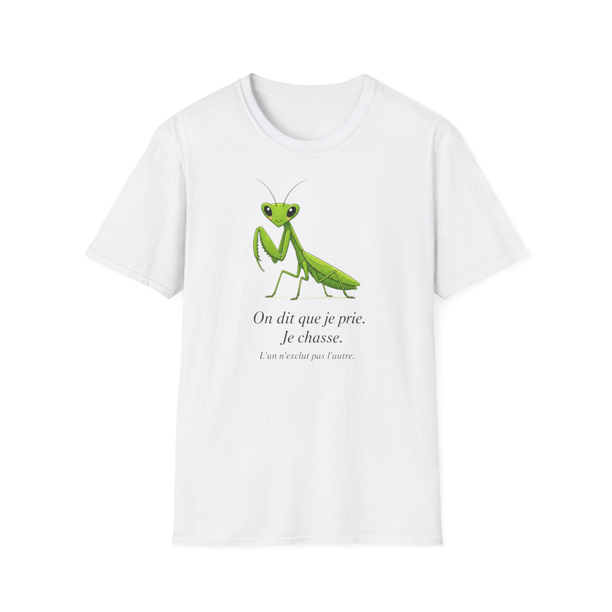 T-shirt Mante religieuse — Illustration d'une jolie mante religieuse verte