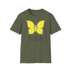 T-shirt papillon jaune avec poème