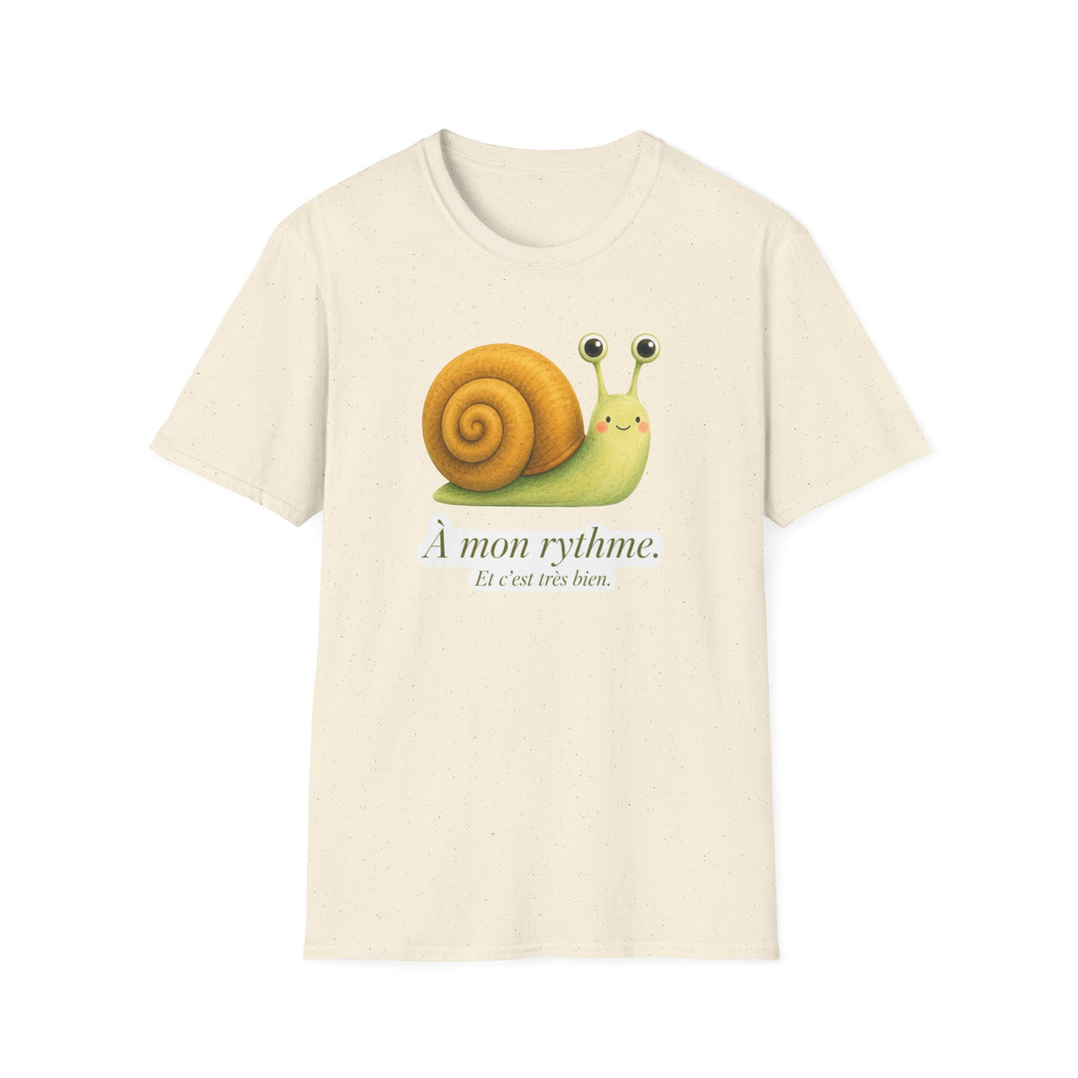 T-shirt illustré avec escargot — « À mon rythme. » — Adorable T-shirt « slow living »