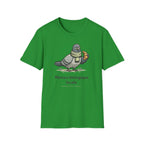 T-Shirt — "Menace biologique locale" Pigeon with Scarf and Croissant Cute Graphic