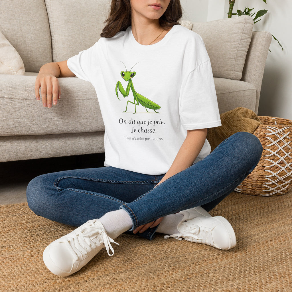 T-shirt Mante religieuse — Illustration d'une jolie mante religieuse verte
