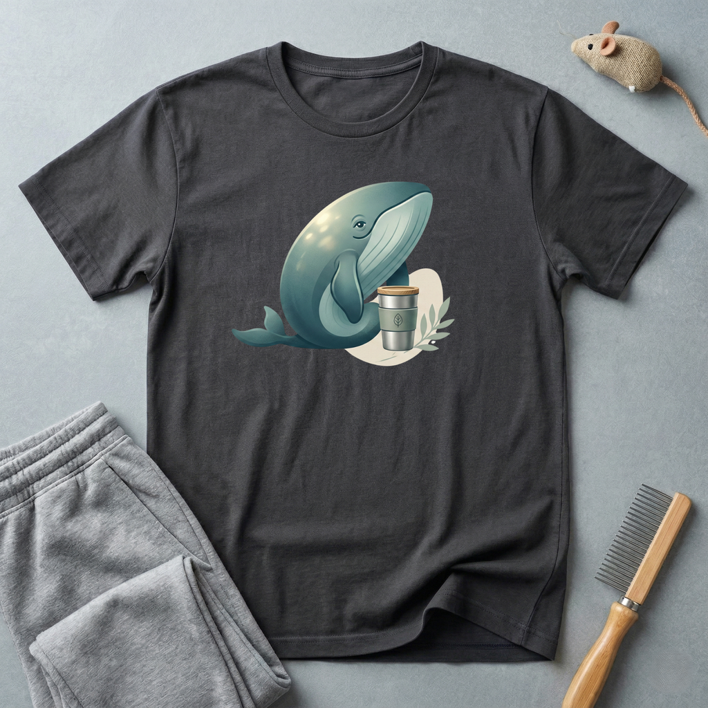 T-shirt graphique Baleine et tasse de café