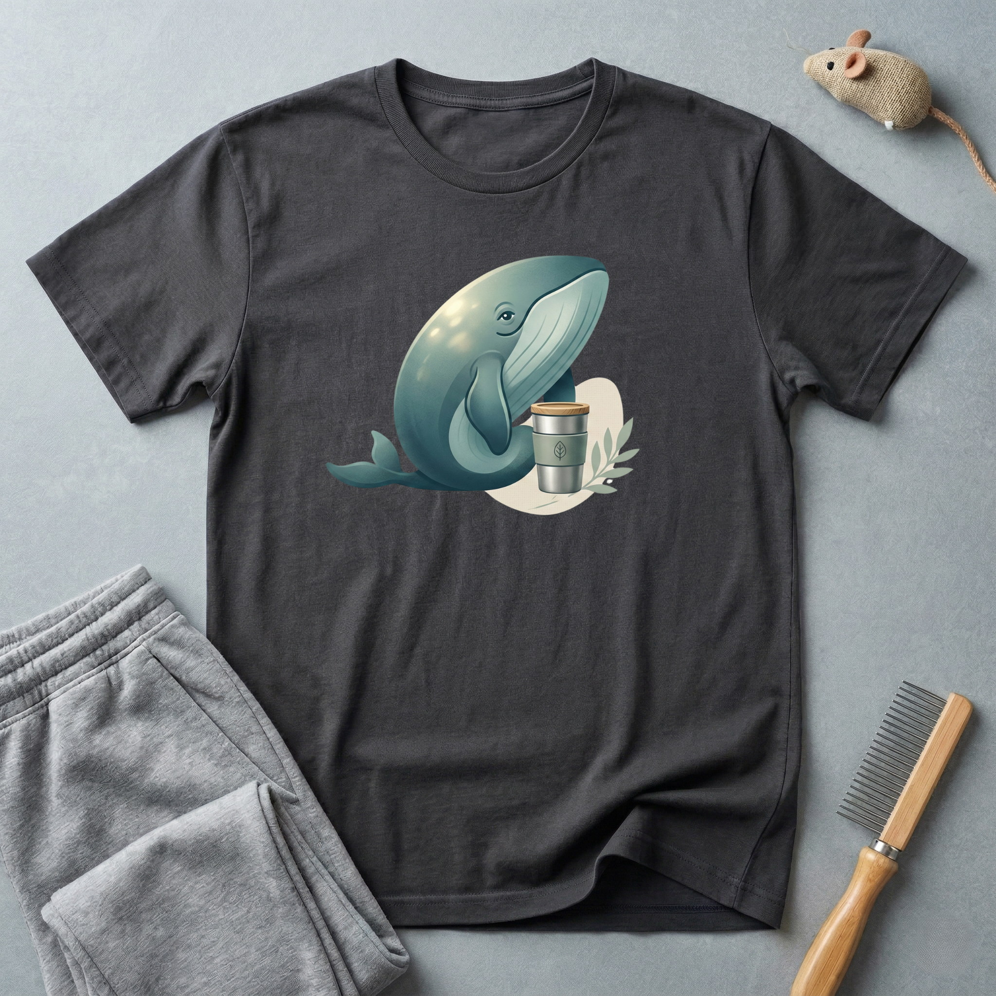 T-shirt graphique Baleine et tasse de café