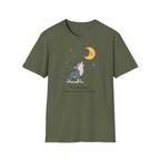 T-shirt Loup hurlant à la lune — Adorable illustration du ciel nocturne