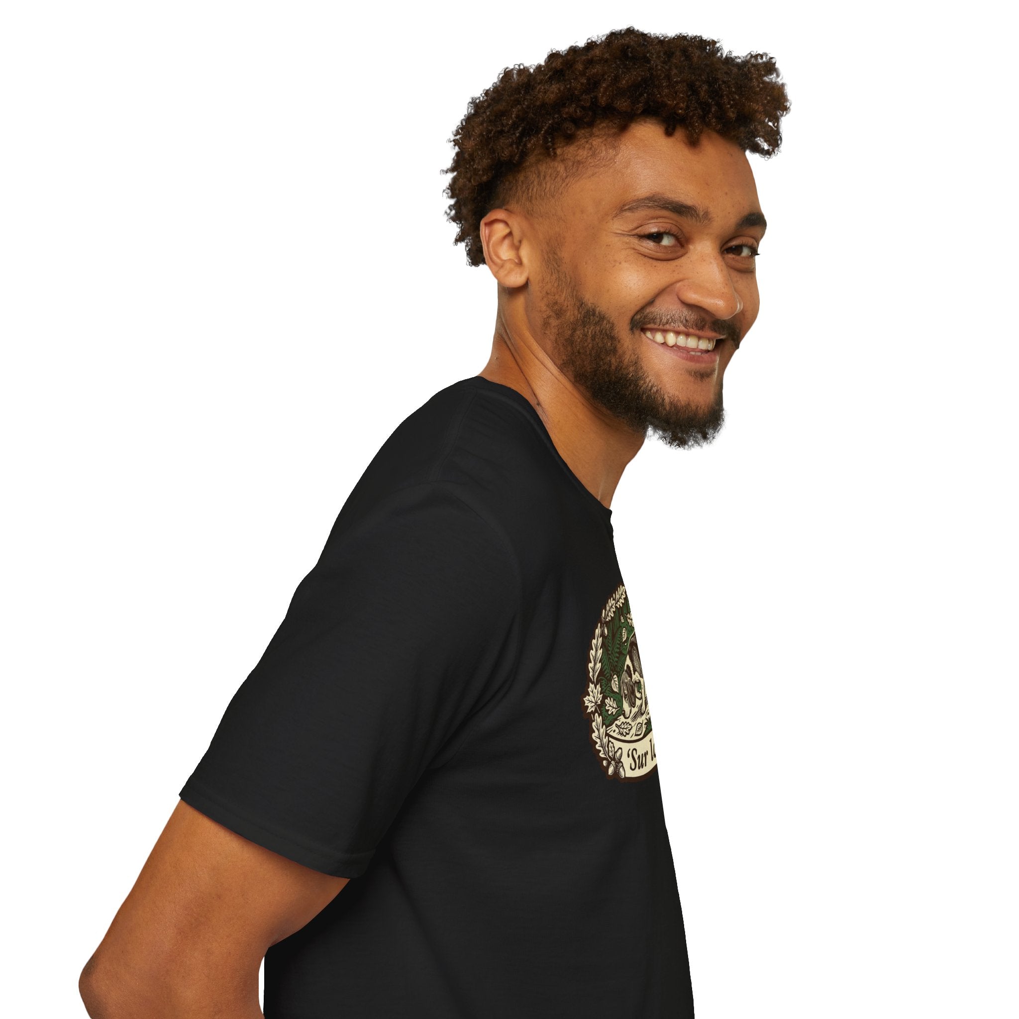 T-shirt — Graphique vintage nature lapin «Sur la piste»