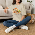 T-shirt enfant « Pique-nique des animaux » — Renard, hérisson, abeille et grenouille — Adorable illustration « Meilleure tablée »
