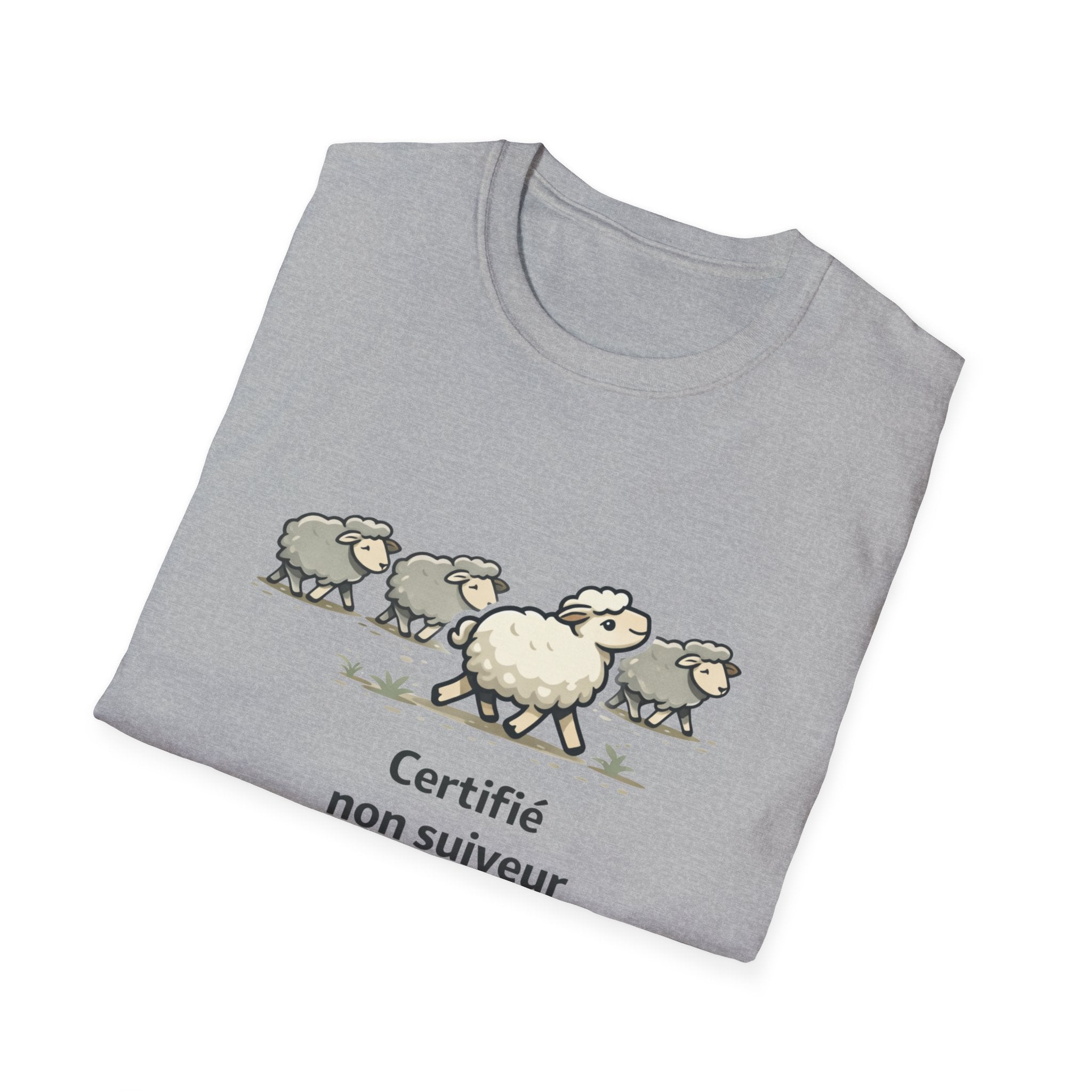 T-Shirt — "Certifié non suiveur" Funny Sheep Graphic Tee