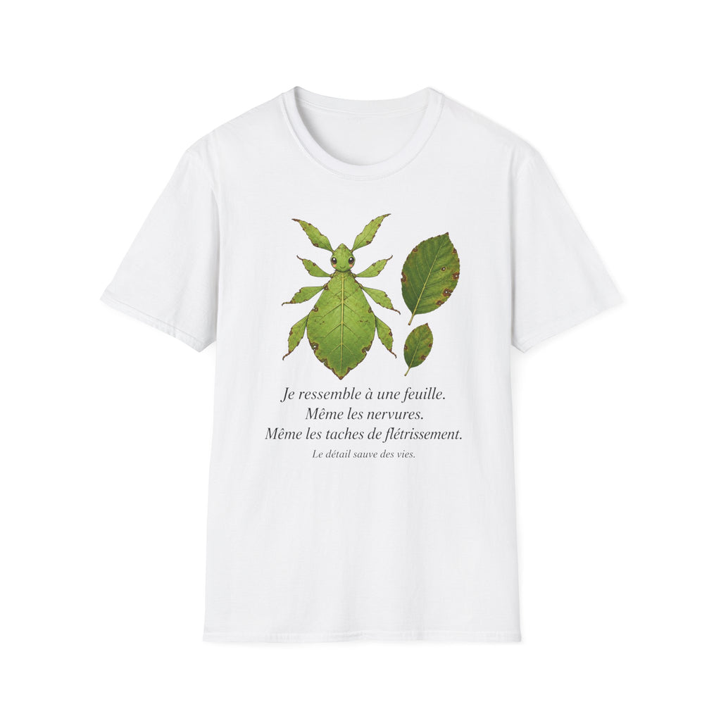 T-shirt Insecte-feuille — Illustration botanique d’un phasme