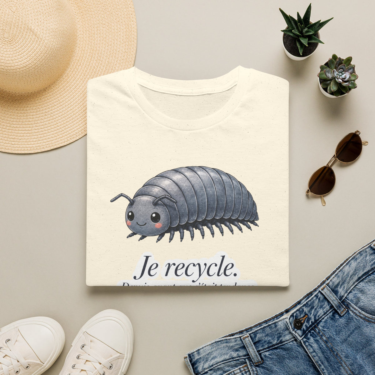 T-shirt Isopode « Je recycle. » — Adorable illustration sur le thème écologique