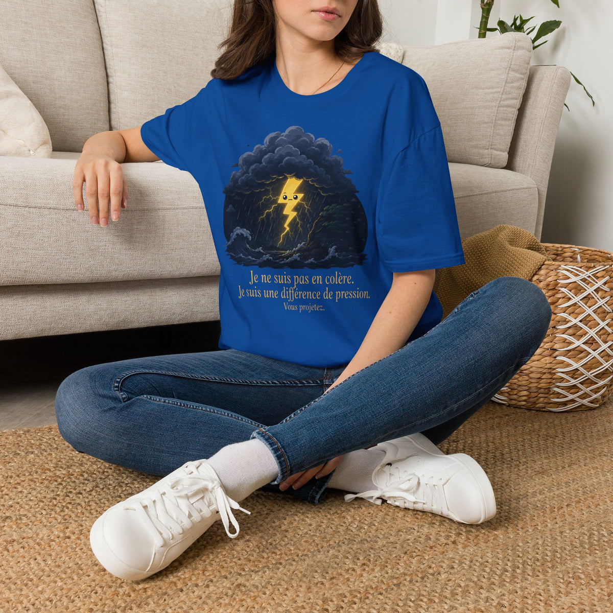 T-shirt Nuage d’orage — « Je ne suis pas en colère, j’ai juste une différence de pression » — T-shirt graphique