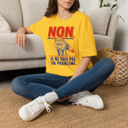 T-shirt — « NON » — Illustration graphique de renard (« Je ne suis pas un problème »)