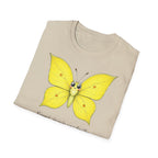 T-shirt papillon jaune avec poème