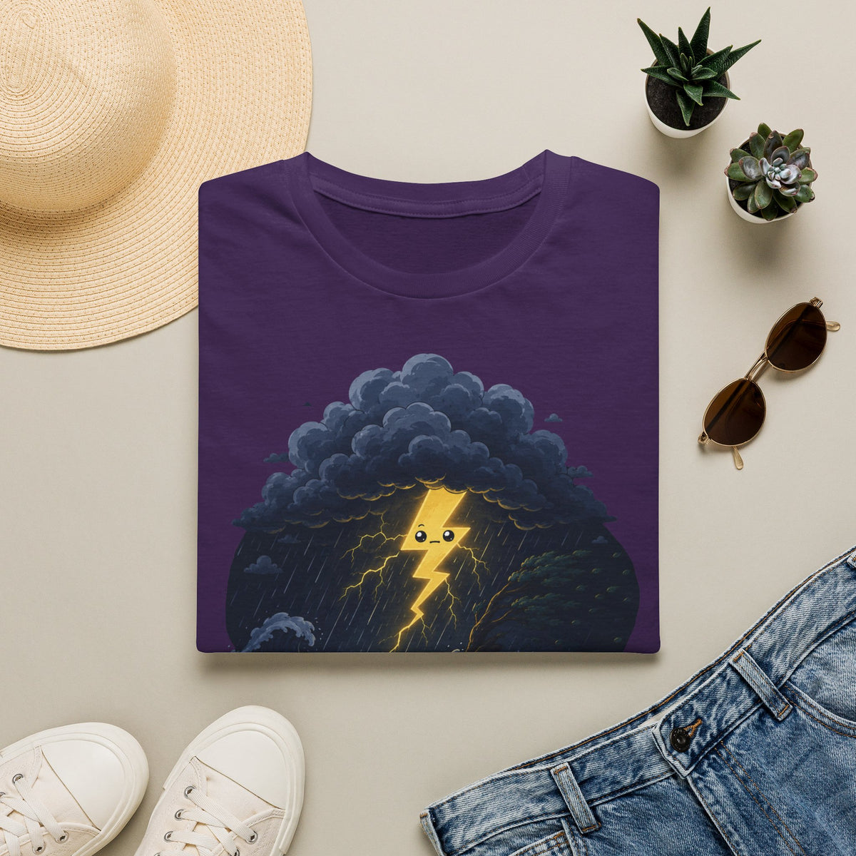 T-shirt Nuage d’orage — « Je ne suis pas en colère, j’ai juste une différence de pression » — T-shirt graphique