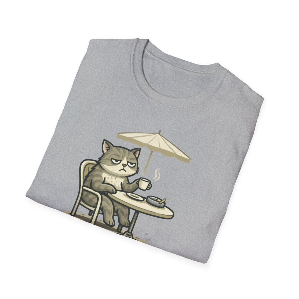 Lazy Cat Café T‑Shirt – 'J'avais raison mais j'ai la flemme' French Cat Graphic Tee