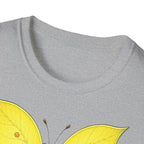 T-shirt papillon jaune avec poème
