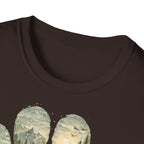 Wild Paw Landscape T-Shirt — Mountain Forest Paw Print Nature Tee