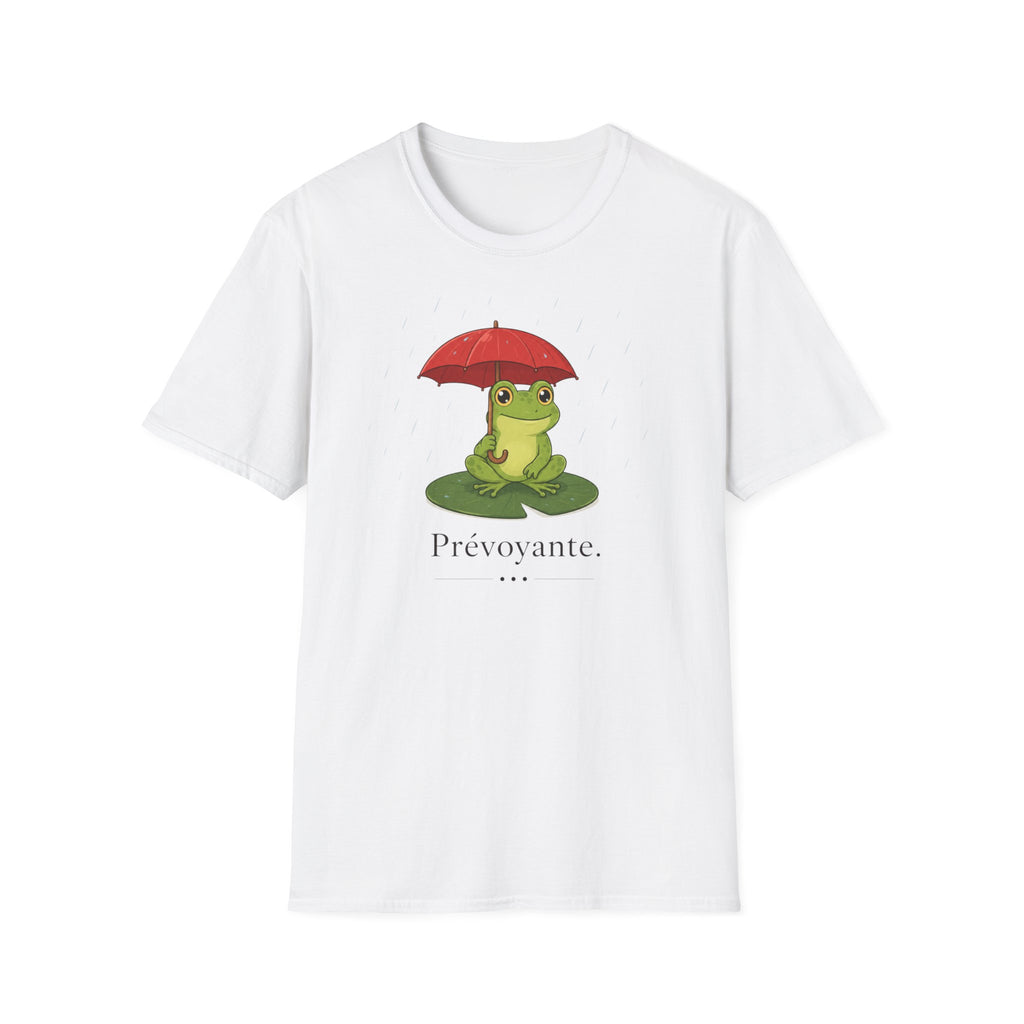 T-shirt Grenouille au parapluie rouge — Adorable illustration « Prévoyante »
