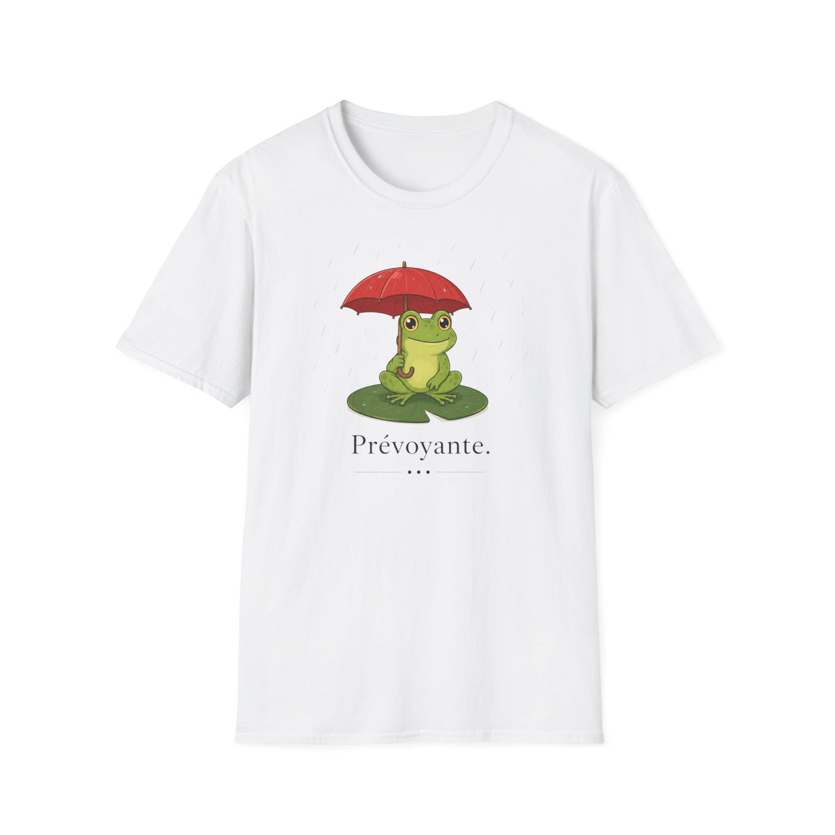 T-shirt Grenouille au parapluie rouge — Adorable illustration « Prévoyante »