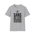 T-shirt — « Sans elles, plus rien » — Illustration graphique d’abeilles