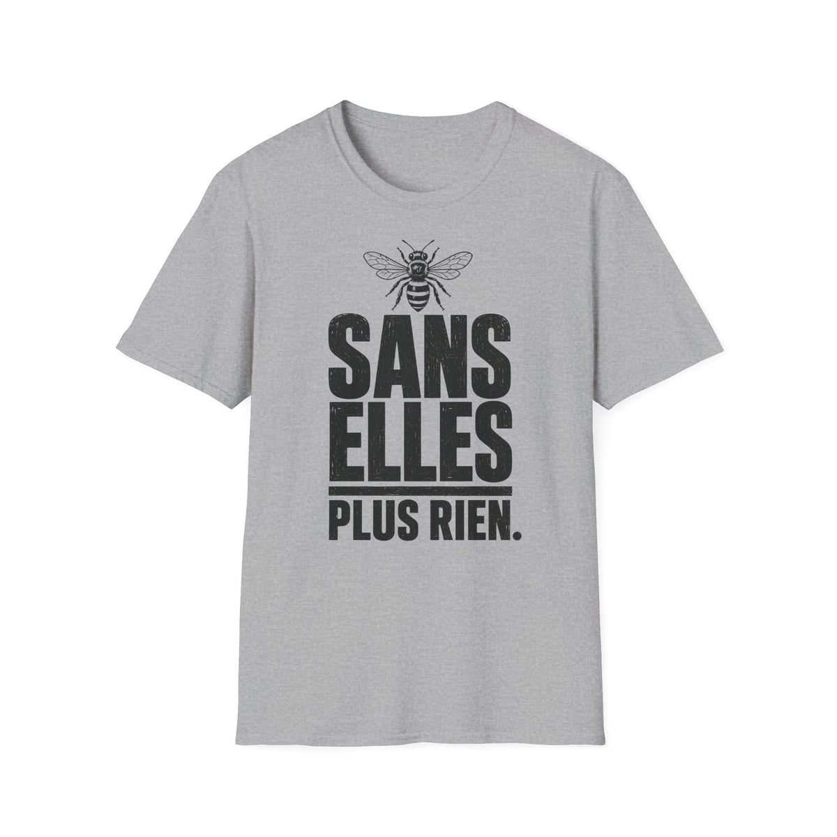 T-shirt — « Sans elles, plus rien » — Illustration graphique d’abeilles