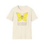 T-shirt papillon jaune avec poème