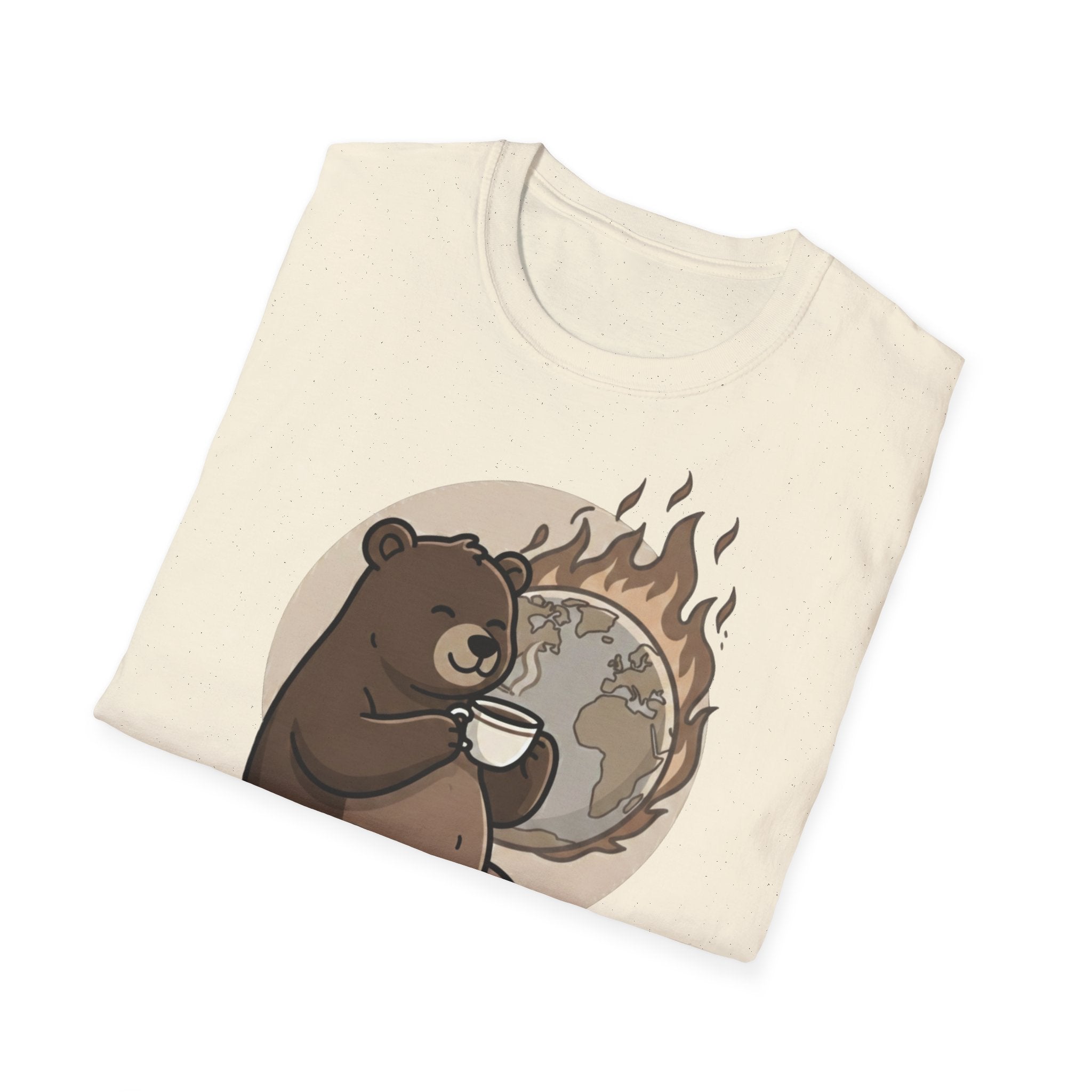 This Is Fine Bear T-Shirt — Funny Cozy Cartoon Tee