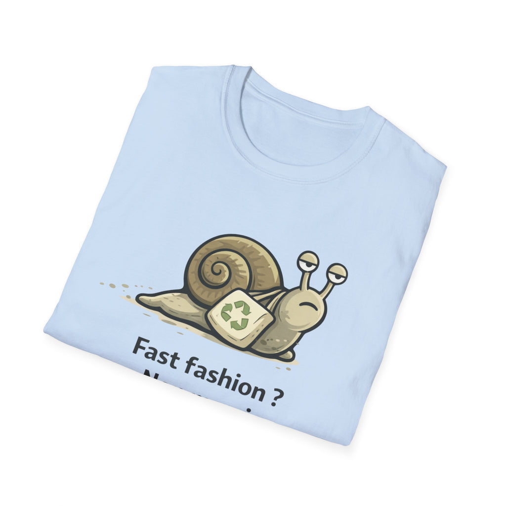 Eco Snail T-Shirt — "Fast fashion? Non merci" Sustainable Fashion Tee