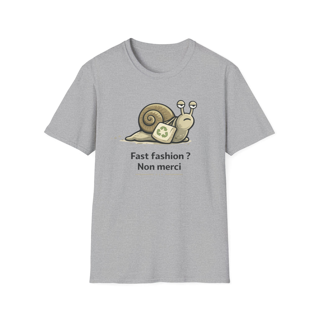 Eco Snail T-Shirt — "Fast fashion? Non merci" Sustainable Fashion Tee
