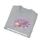 T-shirt illustré avec une seiche — « Je change de couleur en 200 millisecondes »