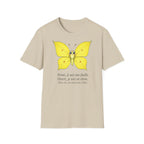 T-shirt papillon jaune avec poème