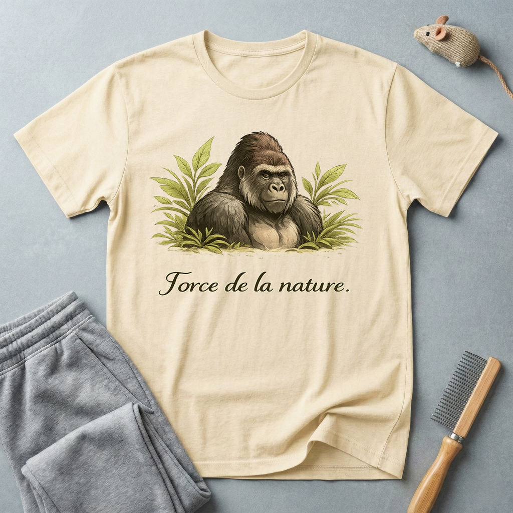 T-shirt Gorille Art Vintage — «Force de la nature.»