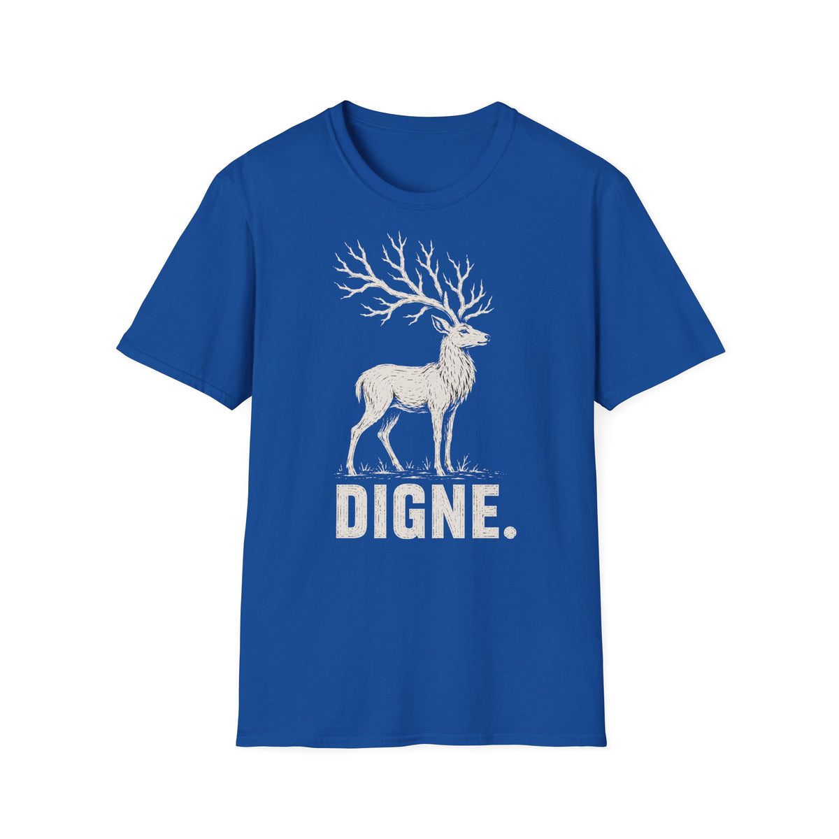 T-shirt illustré avec cerf — « DIGNE. » — T-shirt graphique inspiré de la nature