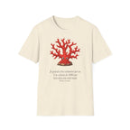 T-Shirt — Red Coral Illustration with French Quote