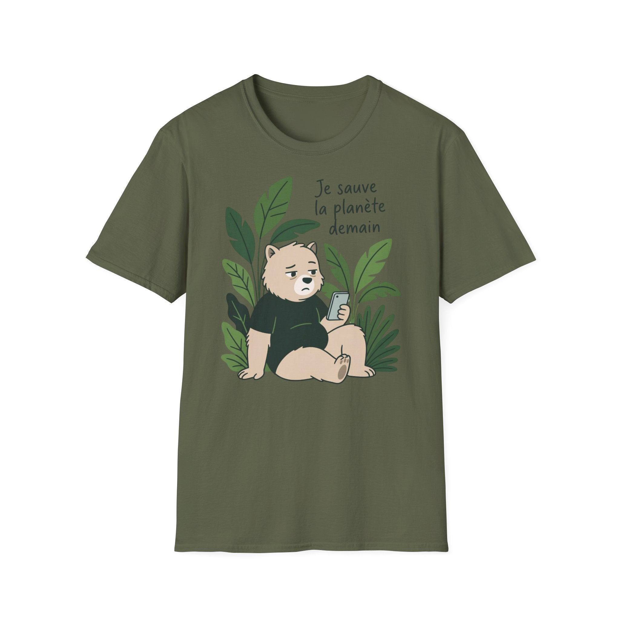 T-Shirt — Je sauve la planète demain (Cute Eco Baby Relaxing with Plants)