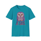 T-shirt graphique avec hibou — Hibou violet avec inscription « Je sais. »