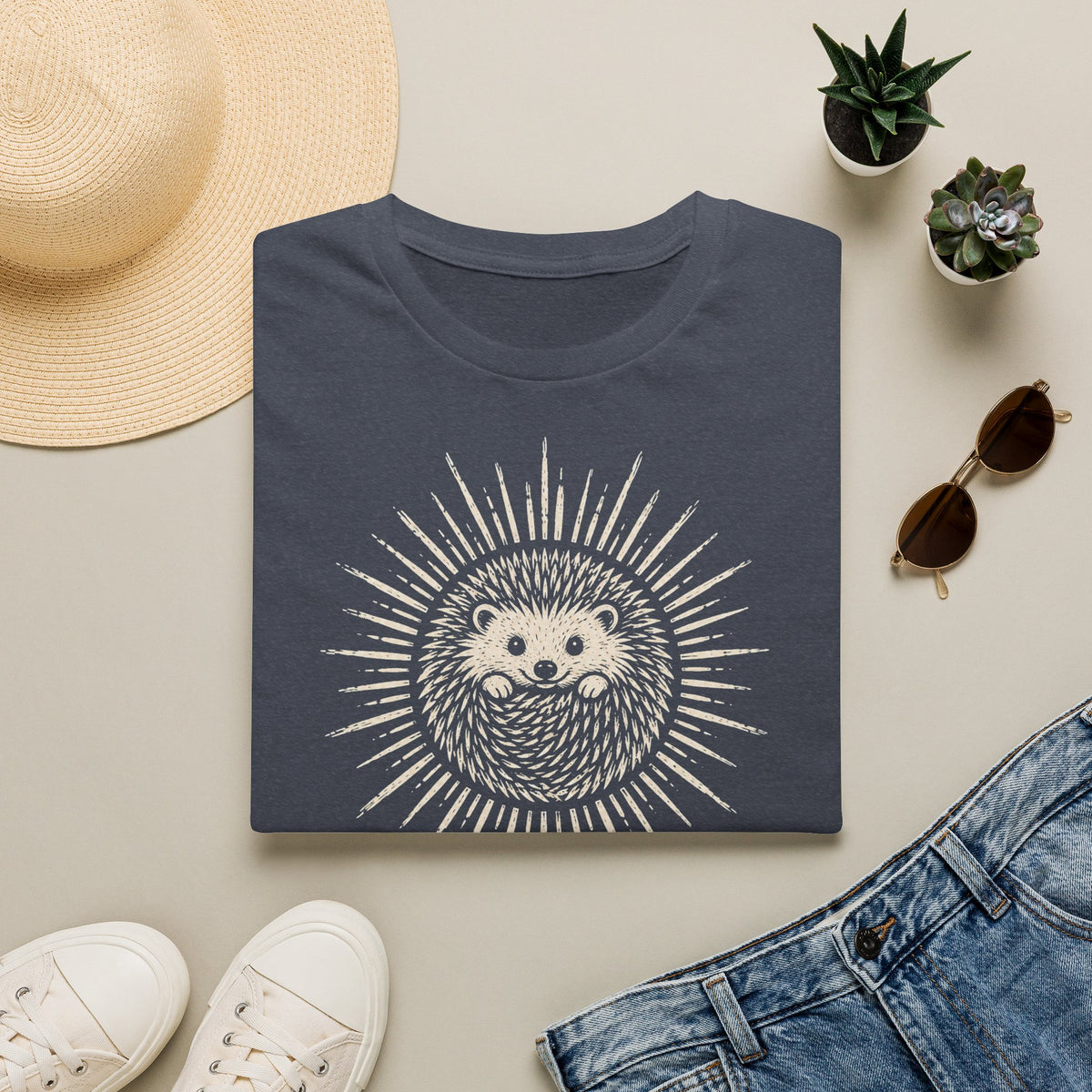 T-shirt Hérisson et énergie renouvelable — « Mon énergie est renouvelable » — T-shirt graphique écoresponsable