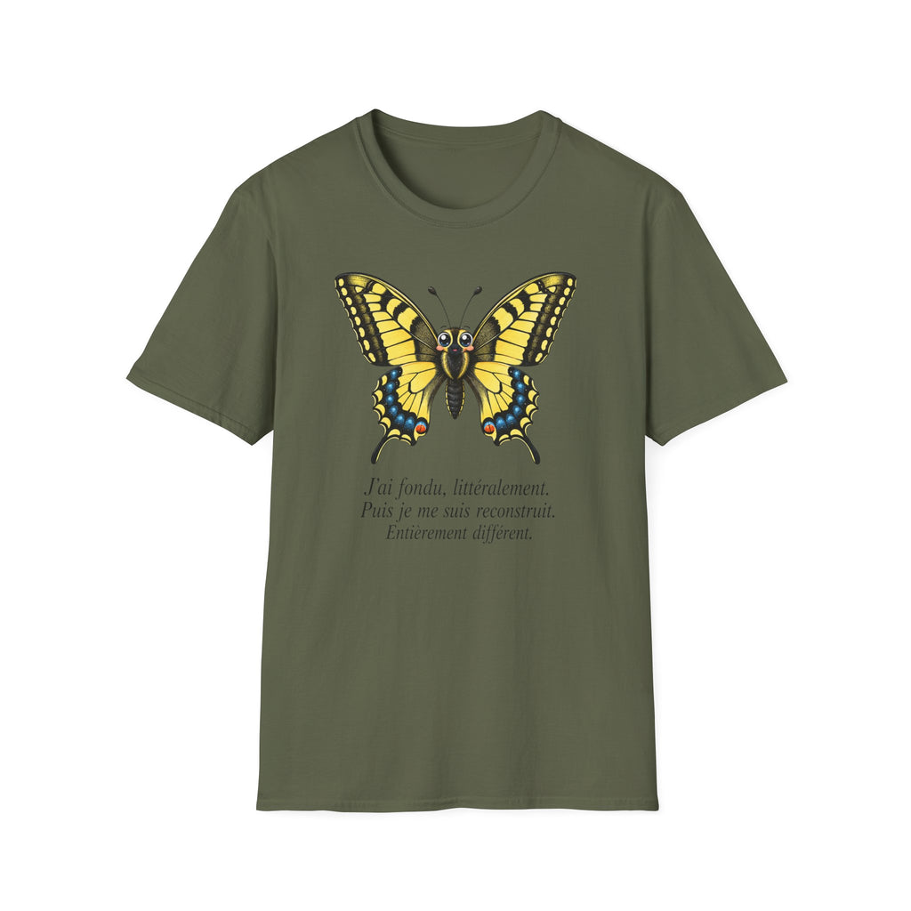 T-shirt graphique papillon — Machaon jaune vintage