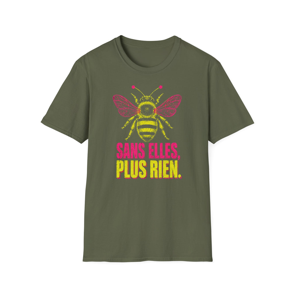 T-shirt graphique Abeille — « Sans elles, plus rien. » — T-shirt féministe en hommage aux pollinisatrices