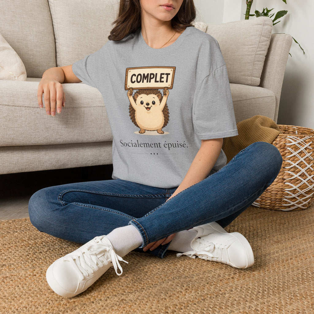 T-shirt « Complet » avec hérisson mignon — T-shirt graphique drôle « Complet »