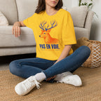 T-shirt illustré avec cerf — « PAS EN VOIE. » — T-shirt graphique vintage avec cerf