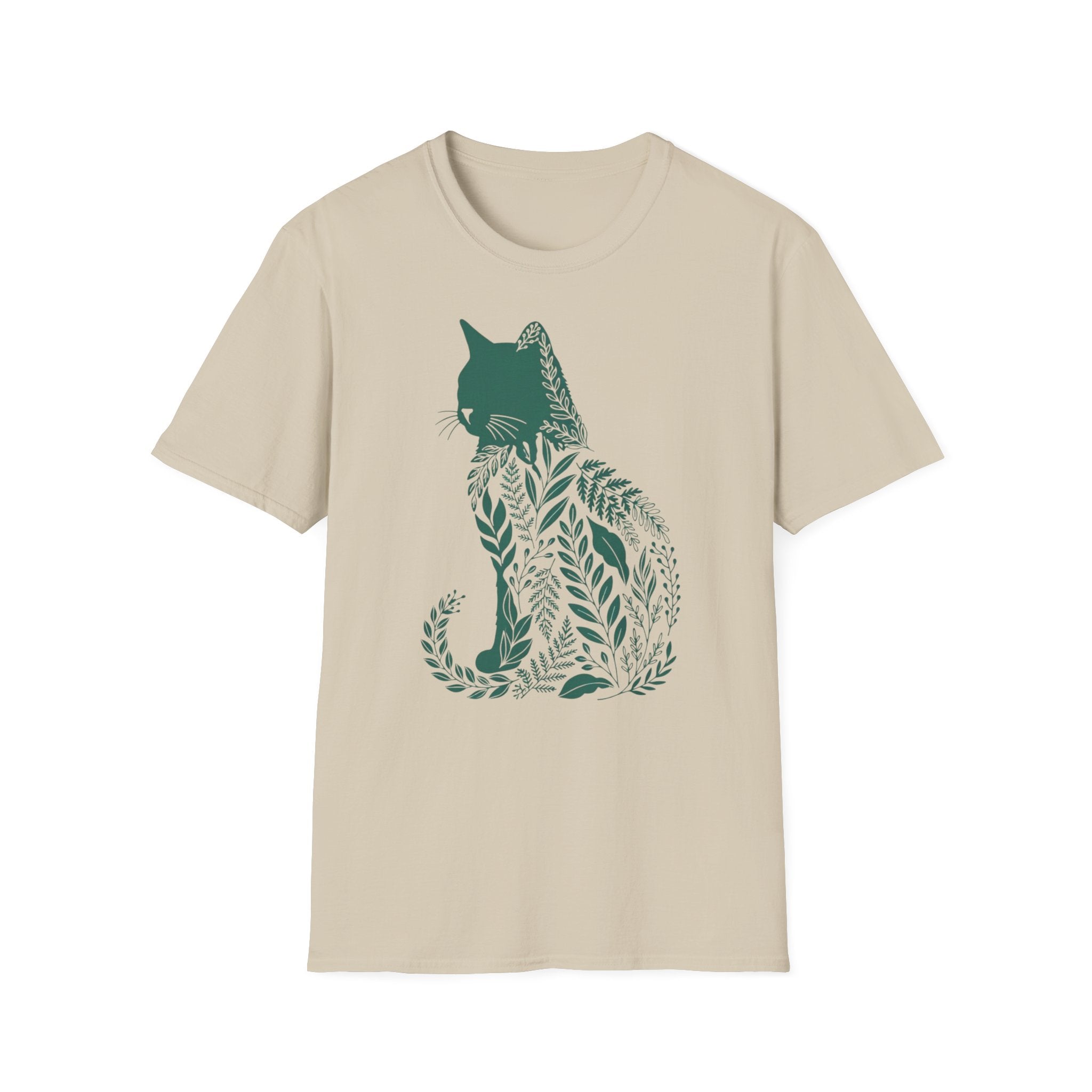 Floral Cat Silhouette T-Shirt