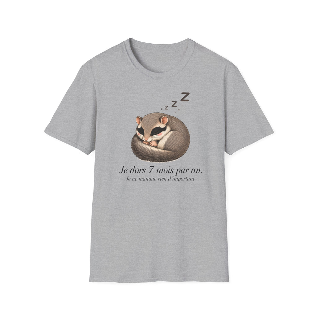 T-shirt « Planeur de sucre endormi » — Adorable petit animal de poche faisant la sieste, Zzz
