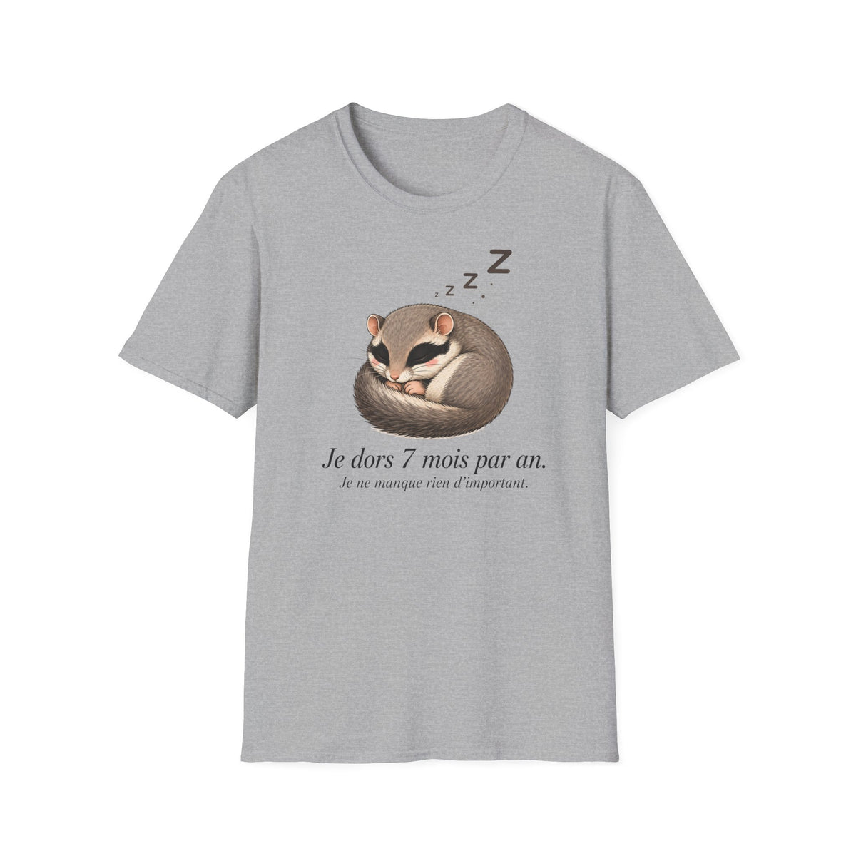 T-shirt « Planeur de sucre endormi » — Adorable petit animal de poche faisant la sieste, Zzz